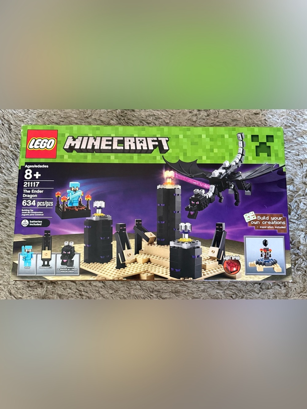 Lego Minecraft The Ender Dragon 21117 Ages 8+ 634 Pieces in Great Used Condition